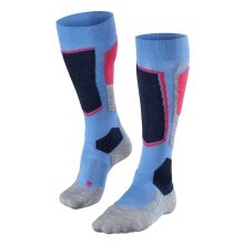 Falke Skisocke SK2 (Allrounder-Skistrumpf, Merinowoll-Mix) blau/schwarz/pink Damen - 1 Paar