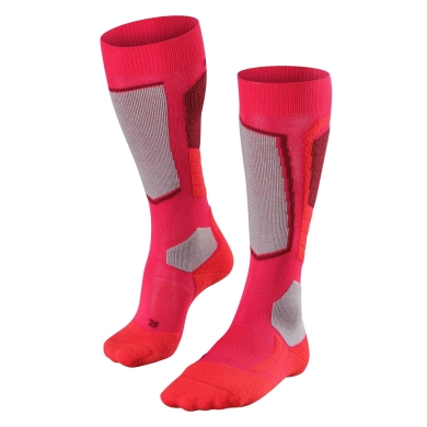 Skisocke SK2 Intermediate Wool (mittelstarke Polsterung) pink/grau/rot Damen - 1 Paar