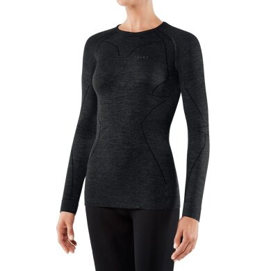 Falke Langarmshirt Wool Tech (Merinowolle) Unterwäsche schwarz Damen