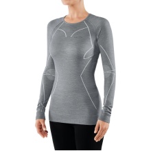 Falke Langarmshirt Wool Tech (Merinowolle) Unterwäsche hellgrau Damen