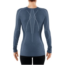 Falke Langarmshirt Wool Tech (Merinowolle) Unterwäsche blau Damen