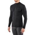 Falke Langarmshirt Wool Tech Half-Zip (Merinowolle) Unterwäsche schwarz Herren