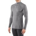 Falke Langarmshirt Wool Tech Half-Zip (Merinowolle) Unterwäsche grau Herren