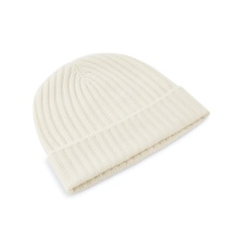 Falke Wintermütze (Beanie) Unisex - Kaschmir, Rippenstruktur, Umschlag - weiss - 1 Stück