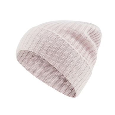 Falke Wintermütze (Beanie) Unisex - Kaschmir, Rippenstruktur, Umschlag - hellrosa - 1 Stück