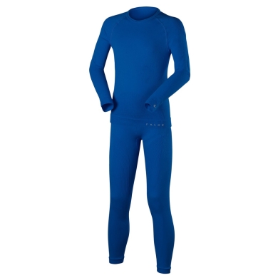 Falke Funktionsunterwäsche-Set Maximum Warm (Langarmshirt und lange Hose) blau Kinder