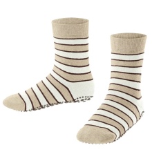 Falke Hausschuhe Simple Stripes (Baumwolle-Mischung) sandbraun Kinder