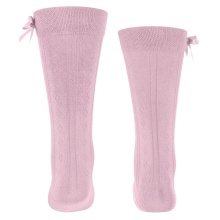 Falke Kniestrümpfe Ajour (aus Baumwolle, Ajour-Muster) rosa/pink Mädchen - 1 Paar