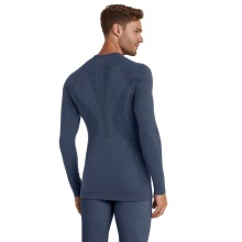 Falke Funktionsunterwäsche Langarmshirt Wool-Tech (hervorragendes Feuchtigkeitsmanagement) blau Herren