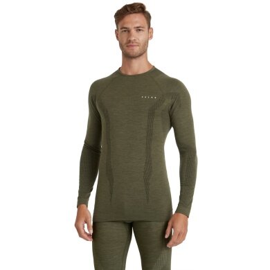 Falke Funktionsunterwäsche Langarmshirt Wool-Tech (hervorragendes Feuchtigkeitsmanagement) olivegrün Herren