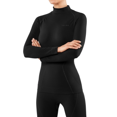 Falke Funktionsunterwäsche Langarmshirt Maximum Warm (Stehkragen, warm und isolierend) schwarz Damen