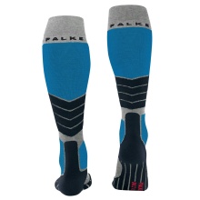 Falke Skisocke SK2 Intermediate Vegan Skiing Kniestrümpfe (optimale Passform) hellgrau/blau Herren - 1 Paar