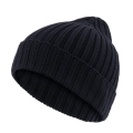 Falke Strickmütze (Beanie) Hat Unisex - Merinowolle, Rippenstruktur, Umschlag - nachtblau - 1 Stück