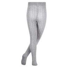 Falke Strumpfhose Classic Rib (Rippstruktur, nachhaltige Baumwolle) hellgrau Kinder