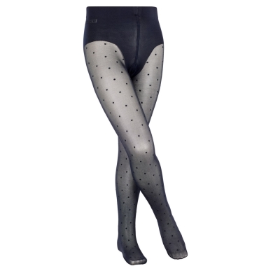 Falke Strumpfhose Romantic Dot (transparent und matte Feinstrumpfhose) marineblau Kinder