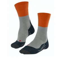 Falke Trekkingsocke TK2 (Merinowolle, für leichtes Gelände) grau/blau/orange Herren - 1 Paar