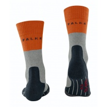 Falke Trekkingsocke TK2 (Merinowolle, für leichtes Gelände) grau/blau/orange Herren - 1 Paar