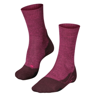 Falke Trekkingsocke TK2 Explore Wool (mittelstarke Polsterung) burgundrot Damen - 1 Paar