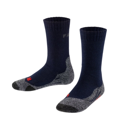 Falke Trekkingsocke TK2 (Merinowoll-Mix, mittelstarke Polsterung) marineblau Kinder - 1 Paar