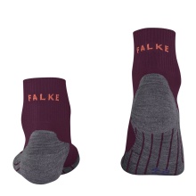 Falke Trekkingsocke TK5 Wander Cool (hoher Feuchtigkeitstransport) Kurzsocken dunkelrot Damen - 1 Paar