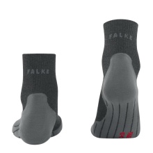 Falke Trekkingsocke TK5 Wander Wool (hoher Tragekomfort) Kurzsocken asphaltgrau Damen - 1 Paar