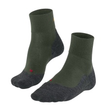 Falke Trekkingsocke TK5 Wander Wool (hoher Tragekomfort) Kurzsocken dunkelgrün Damen - 1 Paar