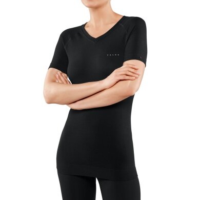 Falke Funktionsunterwäsche Kurzarmshirt Wool Tech Light (feinste Merinowolle) schwarz Damen