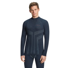 Falke Funktionsunterwäsche Langarmshirt Wool-Tech (feinste Merinowolle, hohe Bewegungsfreiheit) spaceblau Herren