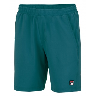 Fila Tennishose Short Santana (4-Wege-Stretch, atmungsaktiv) kurz blaugrün Herren