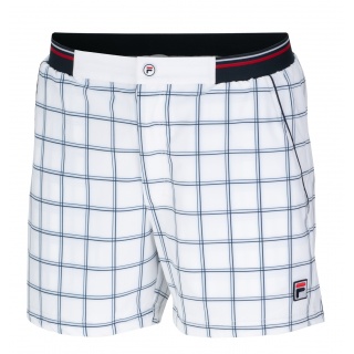 Fila Tennishose Short Nikolas mit Carostreifendesign (optimale Bewegungsfreiheit) kurz weiss Herren