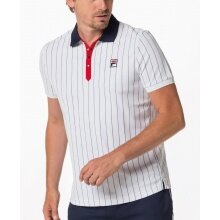 Fila Tennis-Polo Stripes (100% Polyester) weiss/navy/rot Herren