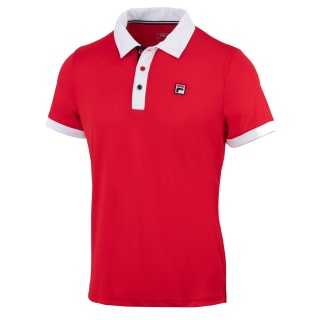 Fila Tennis-Polo Markus (100% Polyester) rot/weiss Herren