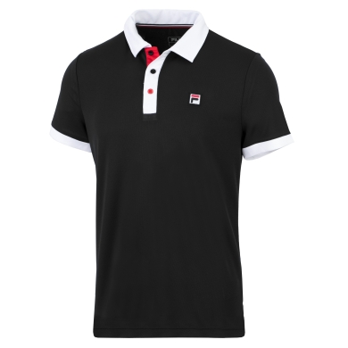 Fila Tennis-Polo Markus (100% Polyester) schwarz/weiss Herren