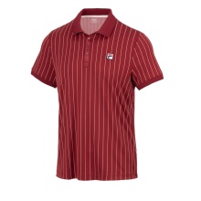 Fila Tennis-Polo Stripes Björn Retro-Look (100% Polyester) rot Herren