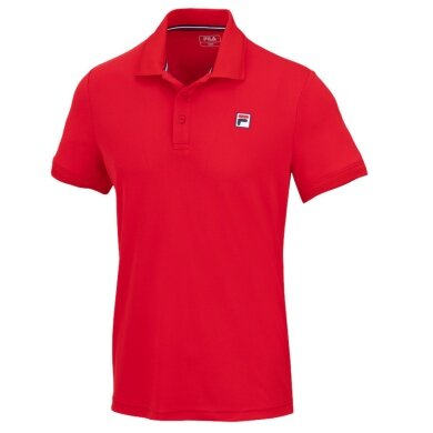 Fila Tennis-Polo Hermano (100% rec. Polyester, klassisch Look) rot Herren