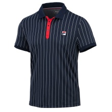 Fila Tennis-Polo Stripes (100% Polyester) navyblau/weiss Herren