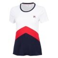 Fila Tennis-Shirt Aurelia (100% Polyester) weiss/navyblau/rot Damen