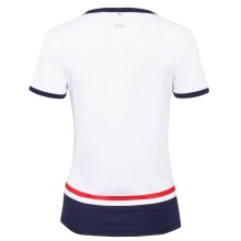 Fila Tennis-Shirt Elisabeth (V-Ausschnitt) weiss/navyblau Damen