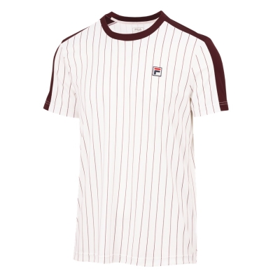 Fila Tennis-Tshirt Stripes Jascha 2 (100% Polyester) weiss/weinrot Herren