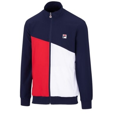 Fila Tennisjacke Marcus (Full Zip, Stehkragen, 100% Polyester) navyblau/rot/weiss Herren