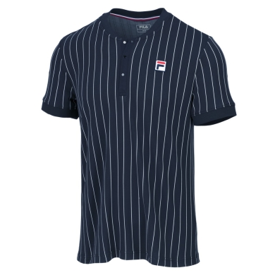 Fila Tennis-Tshirt Button Stripes peacoatblau/weiss Herren