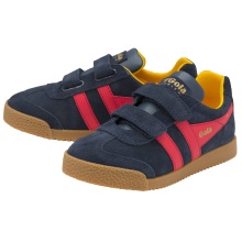 Gola Sneaker Harrier 2025 (Wildleder,Klettverschluss) navyblau/rot/sonnengelb Kinder