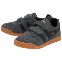 Gola Sneaker Harrier 2025 (Wildleder,Klettverschluss) graphitgrau/schwarz Kinder