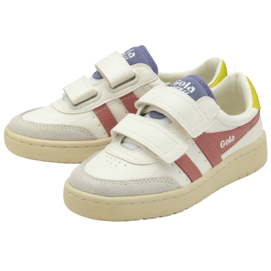 Gola Sneaker Falcon 2025 (PU,Klettverschluss) weiss/rosa/gelb Kinder