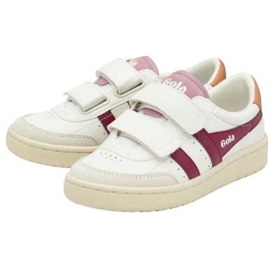 Gola Sneaker Falcon 2025 (PU,Klettverschluss) weiss/kirschrot/terracottarot Kinder