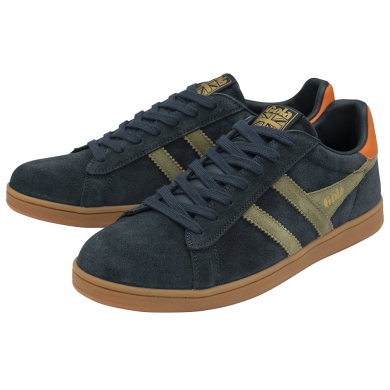 Gola Sneaker Equipe II Suede-Leder 2024 navyblau/khakigrün/orange Herren