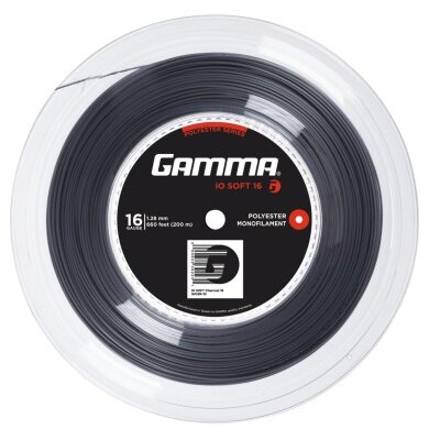 Gamma Tennissaite iO Soft (Haltbarkeit+Touch) grau 200m Rolle