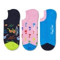 Happy Socks Tagessocke No Show Sneaker Sunny Days schwarz/pink/blau - 3 Paar