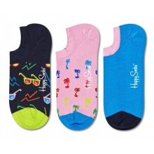 Happy Socks Tagessocke No Show Sneaker Sunny Days schwarz/pink/blau - 3 Paar