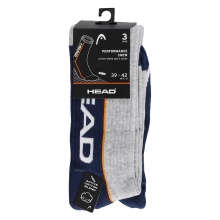 Head Tennissocken Stripe Crew navy/grau Herren - 3 Paar (Gr. 35-38)